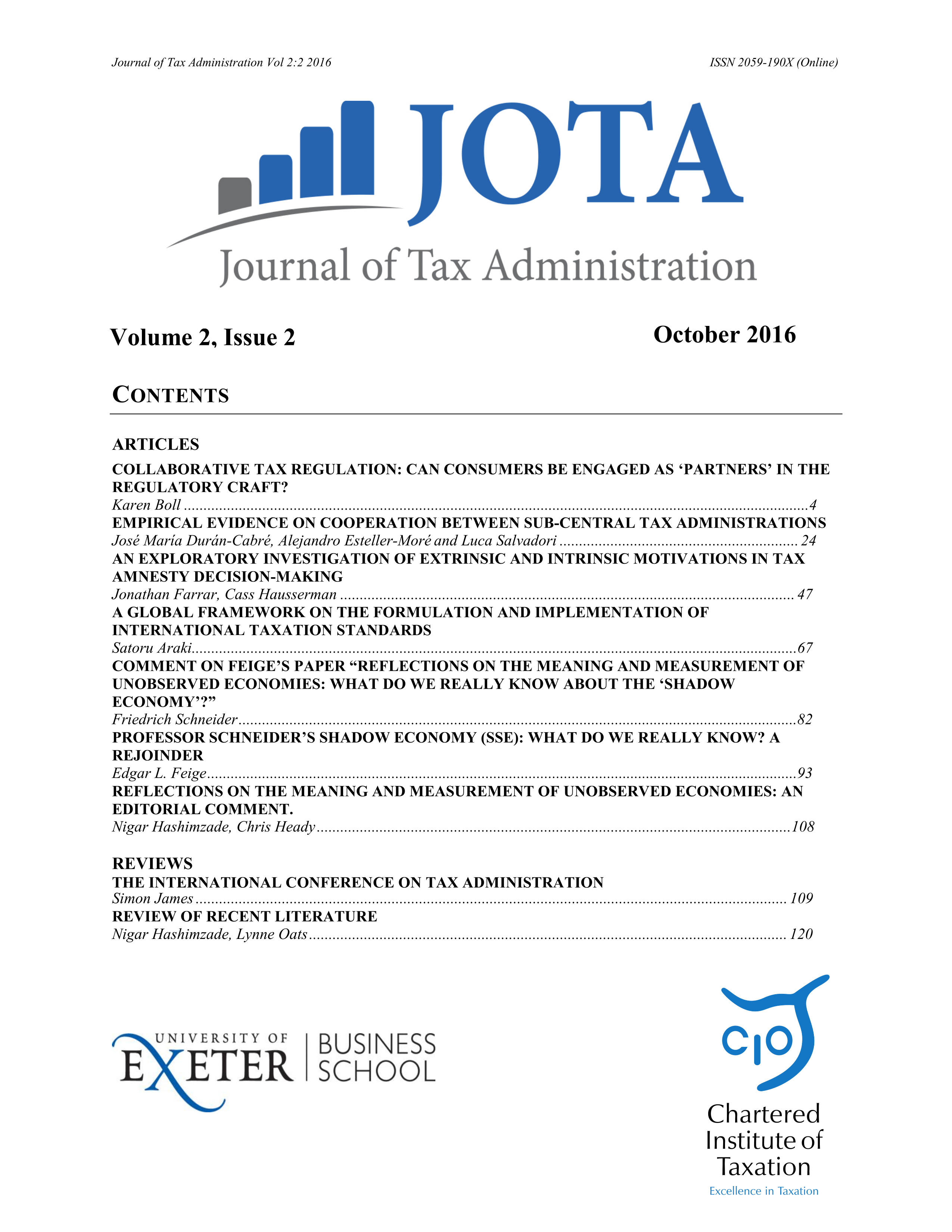 Volume 2.2 of JOTA - Cover