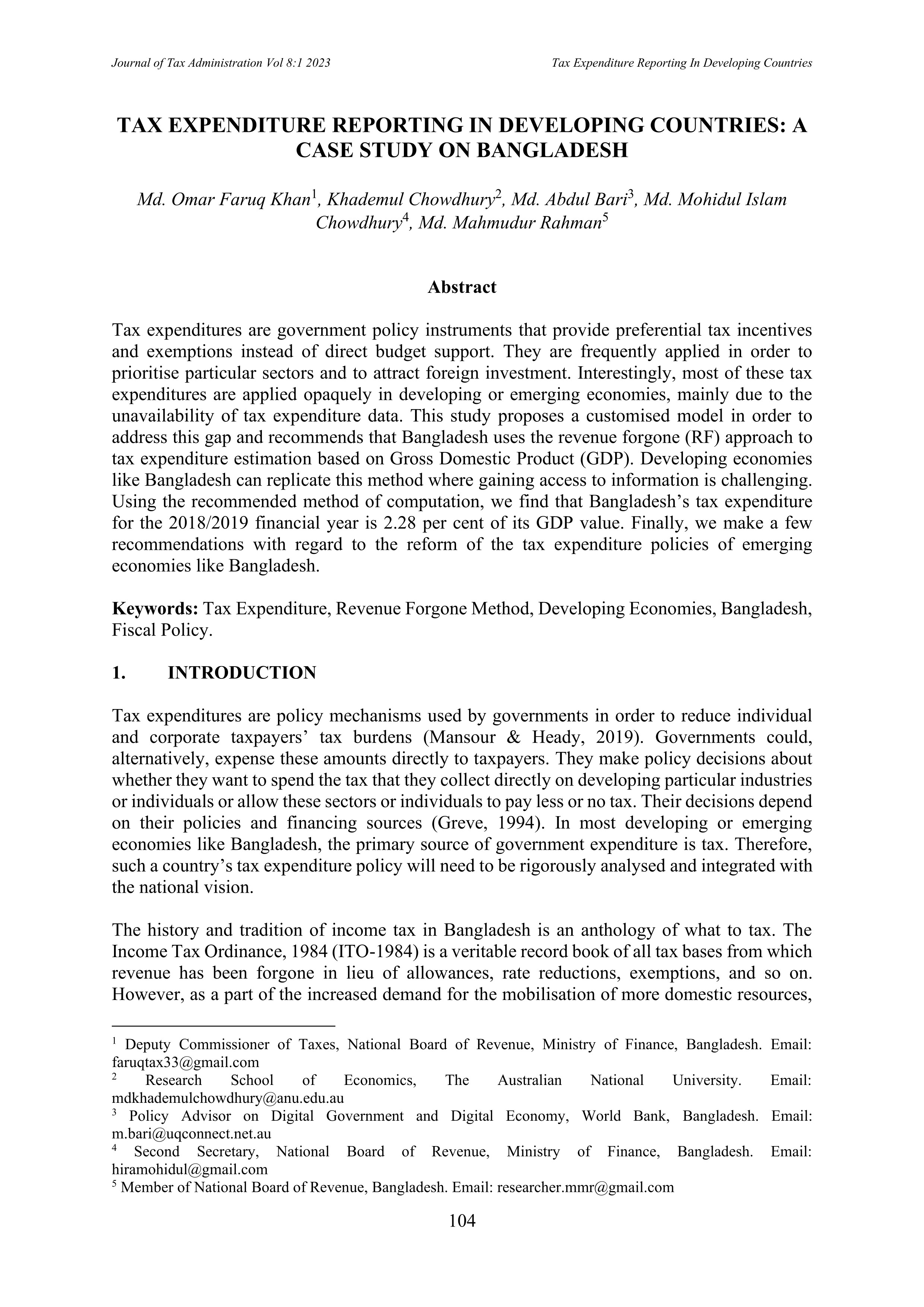 Volume 8.1 of JOTA - Khan et al. Cover Page